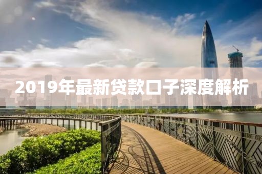 2019年最新貸款口子深度解析