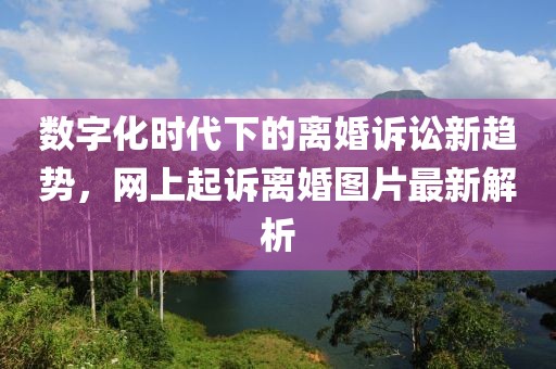 數(shù)字化時(shí)代下的離婚訴訟新趨勢，網(wǎng)上起訴離婚圖片最新解析