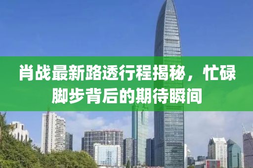 肖戰(zhàn)最新路透行程揭秘，忙碌腳步背后的期待瞬間