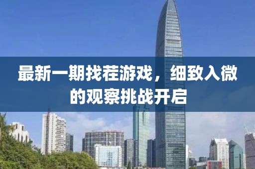 最新一期找茬游戲，細致入微的觀察挑戰(zhàn)開啟