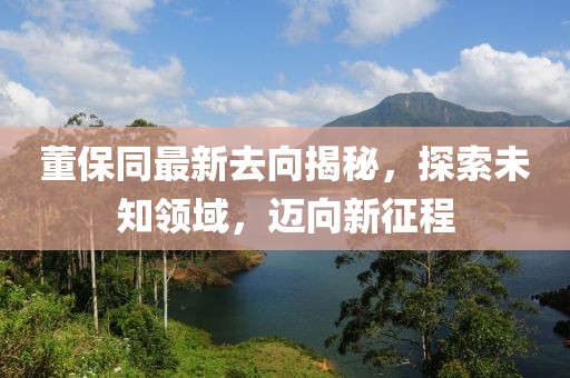 董保同最新去向揭秘，探索未知領(lǐng)域，邁向新征程