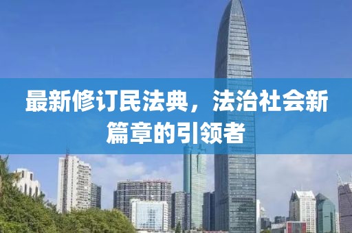 最新修訂民法典，法治社會新篇章的引領(lǐng)者