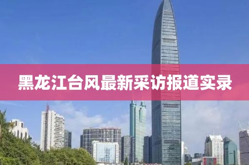 黑龍江臺風最新采訪報道實錄
