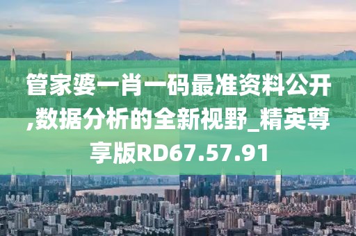管家婆一肖一碼最準(zhǔn)資料公開,數(shù)據(jù)分析的全新視野_精英尊享版RD67.57.91