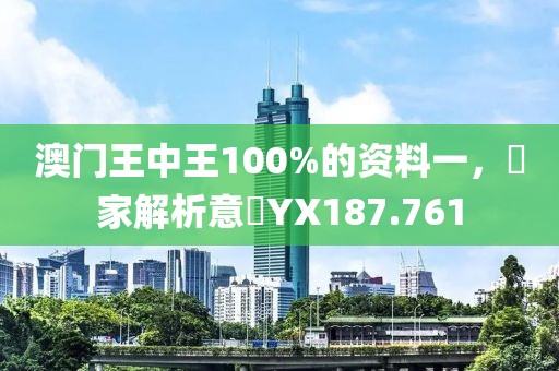 澳門王中王100%的資料一，專家解析意見YX187.761